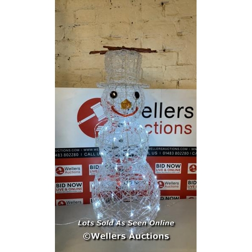 3068 - JOHN LEWIS ALISTAIR THE SNOWMAN 80 LED FIGURE / POWERS UP, MINIMAL SIGNS OF USE  / G47