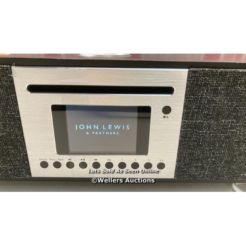 3069 - JOHN LEWIS TENOR HI-FI MUSIC SYSTEM WITH DAB/DAB+/FM/INTERNET RADIO / POWERS UP, MINIMAL SIGNS OF US... 