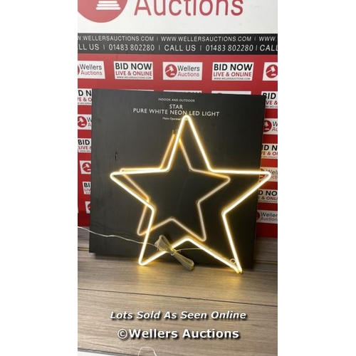 3137 - JOHN LEWIS NEON STAR LIGHT, LARGE, PURE WHITE / NEW/ OPEN BOX  / G44