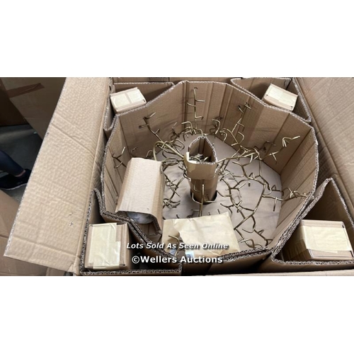 3156 - JOHN LEWIS VICTORIA CHANDELIER CEILING LIGHT, AGED GOLD / NEW/ OPEN BOX  / G42