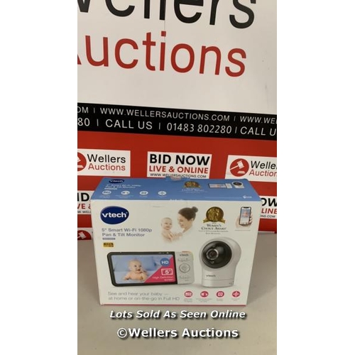 3169 - VTECH RM5764HD 5INCH SMART WI-FI 1080P VIDEO BABY MONITOR / POWERS UP, NOT FULLY TESTED, SIGNS OF US... 