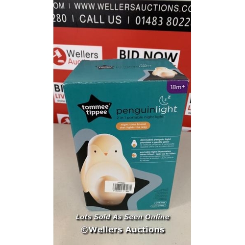 3216 - TOMMEE TIPPEE PENGUIN 2 IN 1 PORTABLE NIGHT LIGHT / UNTESTED / MINIMAL SIGNS OF USE  / H8