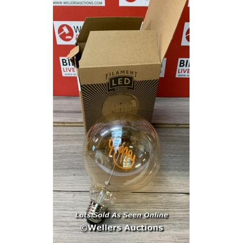 3241 - BAY LIGHTING 2W E27 ES LED NON-DIMMABLE HAPPY DECORATIVE GLOBE BULB, CLEAR / UNTESTED / MINIMAL SIGN... 