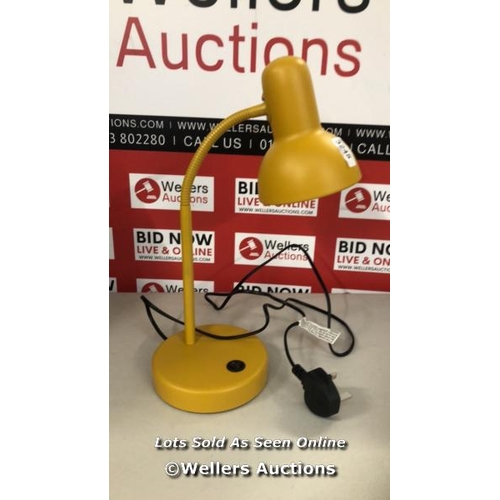 3245 - JOHN LEWIS ANYDAY BRANDON DESK LAMP, MUSTARD / UNTESTED / MINIMAL SIGNS OF USE  / H3