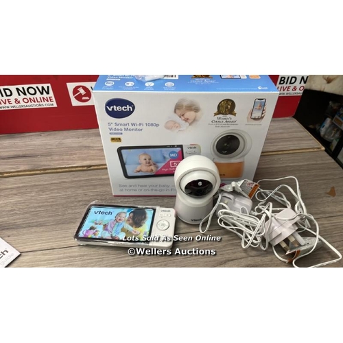 3264 - VTECH RM5754HD 5INCH SMART WI-FI 1080P VIDEO BABY MONITOR / POWERS UP, NOT FULLY TESTED, MINIMAL SIG... 