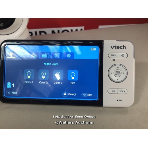 3265 - VTECH RM5754HD 5INCH SMART WI-FI 1080P VIDEO BABY MONITOR / POWERS UP, NOT FULLY TESTED, MINIMAL IF ... 