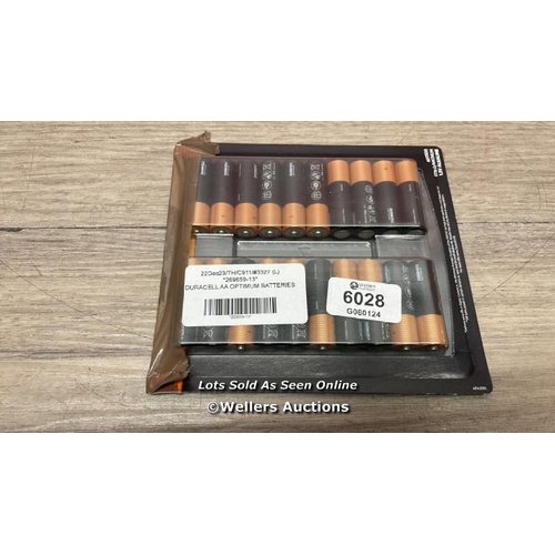 6028 - DURACELL AA OPTIMUM BATTERIES / APPEARS NEW OPEN BOX / B5