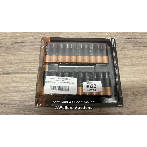 6029 - DURACELL AA OPTIMUM BATTERIES / APPEARS NEW OPEN BOX / B5