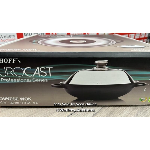 6119 - BERGHOFF EUROCAST 32CM CHINESE WOK / NEW, AND SEALED / B11