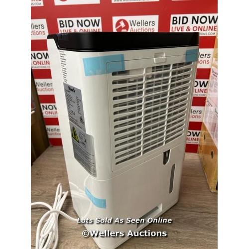 6128 - WOOD'S 10L DEHUMIDIFIER MDK11, FOR ROOMS 50M� (538 FT�) / POWERS UP / APPEARS NEW OPEN BOX / A25