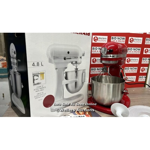 6225 - KITCHENAID 4.8L RED HEAVY DUTY STAND MIXER (5KPM5BER) / APPEARS NEW / POWERS UP & APPEARS FUNCTIONAL... 