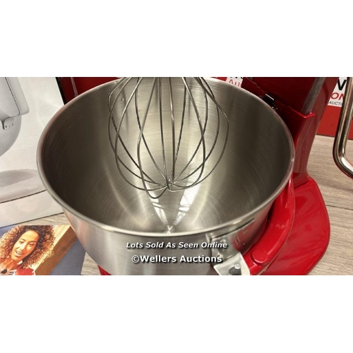 6225 - KITCHENAID 4.8L RED HEAVY DUTY STAND MIXER (5KPM5BER) / APPEARS NEW / POWERS UP & APPEARS FUNCTIONAL... 