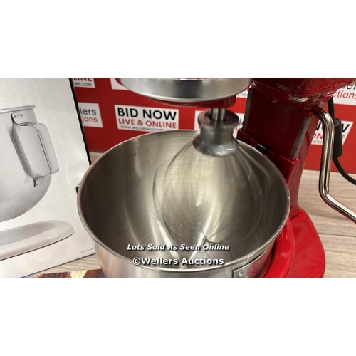 6225 - KITCHENAID 4.8L RED HEAVY DUTY STAND MIXER (5KPM5BER) / APPEARS NEW / POWERS UP & APPEARS FUNCTIONAL... 