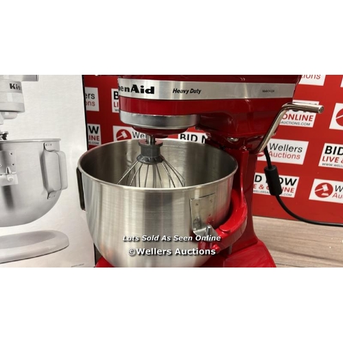 6225 - KITCHENAID 4.8L RED HEAVY DUTY STAND MIXER (5KPM5BER) / APPEARS NEW / POWERS UP & APPEARS FUNCTIONAL... 