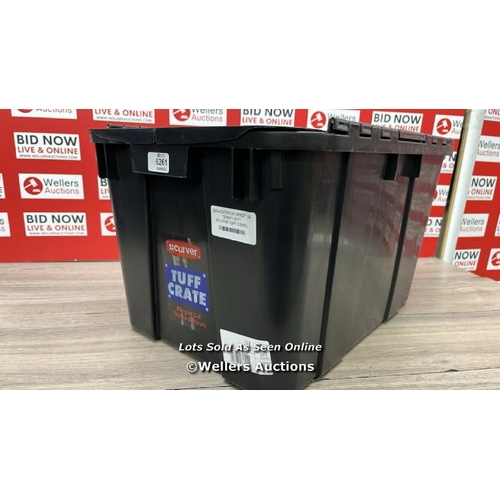 6261 - 55 LITRE TUFF CRATE / APPEARS NEW, DAMAGED LID / E68