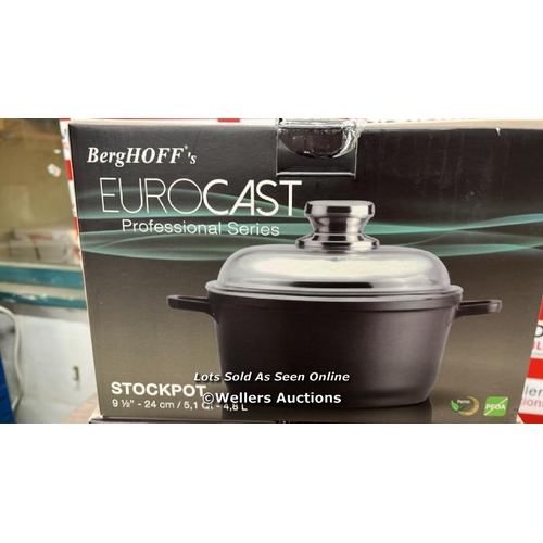 6268 - BERGHOFF EUROCAST SIGNATURE PAN SET / X2 ARE NEW, ALL OTHERS APPEAR TO SHOW MINIMAL SIGNS OF USE / C... 