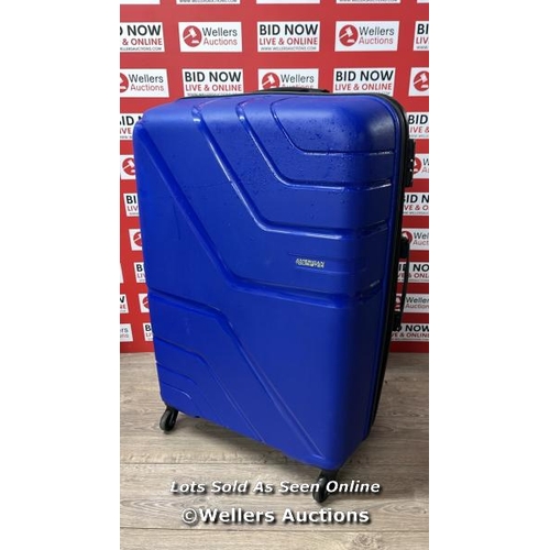 6289 - AMERICAN TOURISTER JETDRIVER LARGE 4 WHEEL SPINNER CASE / ZIPS, WHEELS AND HANDLES ALL OK / P8