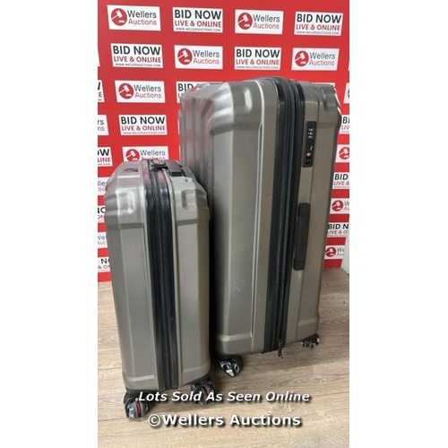 6292 - SAMSONITE ENDURE 2PC. HARDSIDE LUGGAGE SET / ZIPS, WHEELS AND HANDLES ALL OK / LARGE CASE IS CRACKED... 