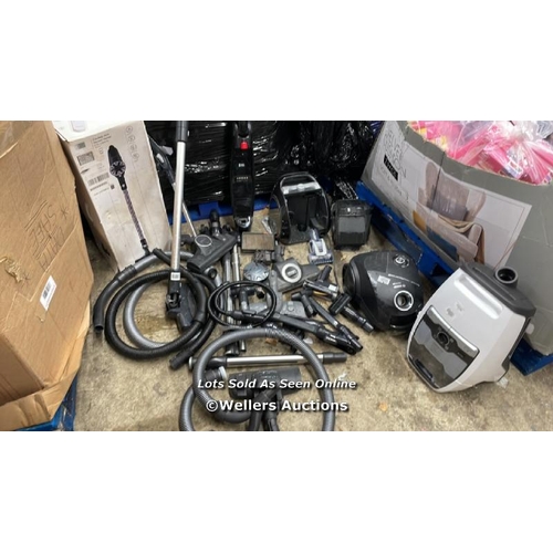 6344 - JOB LOT OF ASSORTED VACUUM CLEANERS AND PARTS INC. MIELE - ALL AS FOUND, POSSIBLY WATER DAMAGED / P7