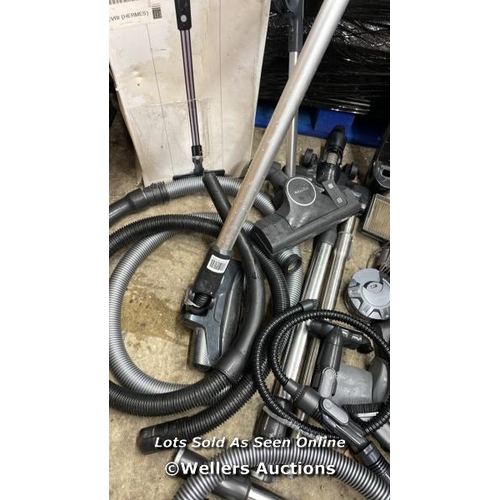 6344 - JOB LOT OF ASSORTED VACUUM CLEANERS AND PARTS INC. MIELE - ALL AS FOUND, POSSIBLY WATER DAMAGED / P7