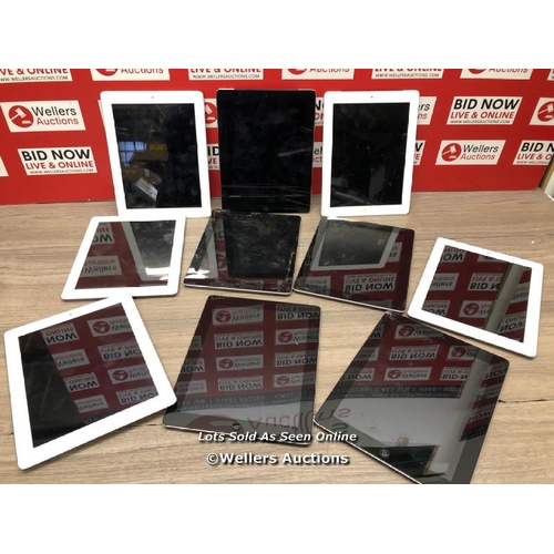 6349 - X10 ASSORTED IPADS, ALL AS SEEN FOR SPARES AND REPAIRS, CHECK PHOTOS FOR MODEL NUMBERS / E72