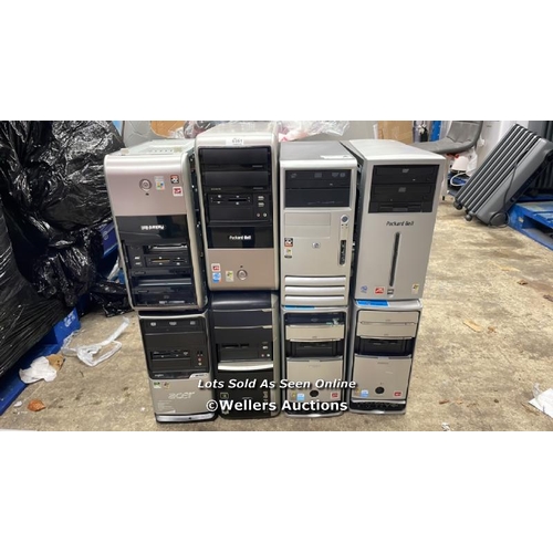 6351 - 8X ASSORTED DESKTOP PC'S ALL FOR SPARES AND REPAIR INCLUDING PACKARD BELL, HP, ACER / E73