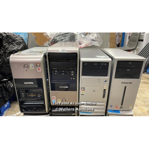 6351 - 8X ASSORTED DESKTOP PC'S ALL FOR SPARES AND REPAIR INCLUDING PACKARD BELL, HP, ACER / E73