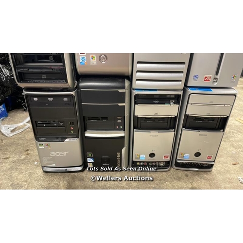 6351 - 8X ASSORTED DESKTOP PC'S ALL FOR SPARES AND REPAIR INCLUDING PACKARD BELL, HP, ACER / E73