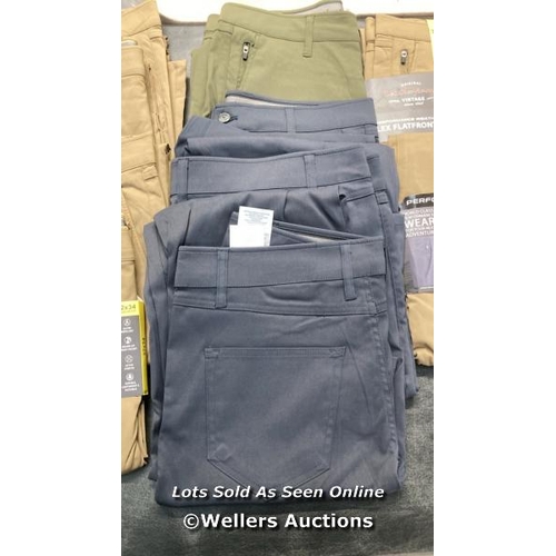 7018 - X10 PAIRS OF GENTS NEW WEATHERPROOF PERFORMANCE FLEX TROUSERS / MOSTLY: 32X34 / S4