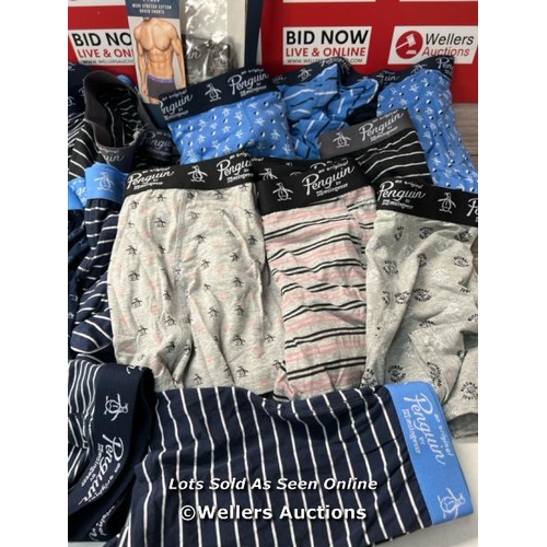 7022 - X30 PAIRS OF GENTS NEW PENGUIN BOXERS / MIXED SIZES / S5