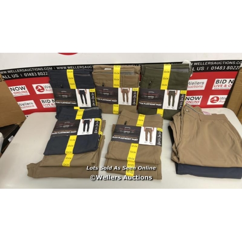 7026 - X10 PAIRS OF GENTS NEW WEATHERPROOF PERFORMANCE FLEX TROUSERS / MOSTLY: 32X34 / S5