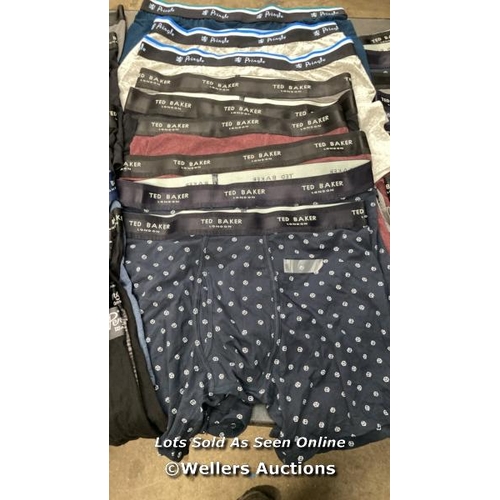 7051 - 56X GENTS NEW UNDERWEAR INCL. X35 TED BAKER, X3 PRINGLE, X9 COLUMBIA, X4 PENGUIN & X 6 KIRKLAND SIGN... 