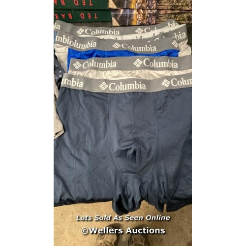 7051 - 56X GENTS NEW UNDERWEAR INCL. X35 TED BAKER, X3 PRINGLE, X9 COLUMBIA, X4 PENGUIN & X 6 KIRKLAND SIGN... 