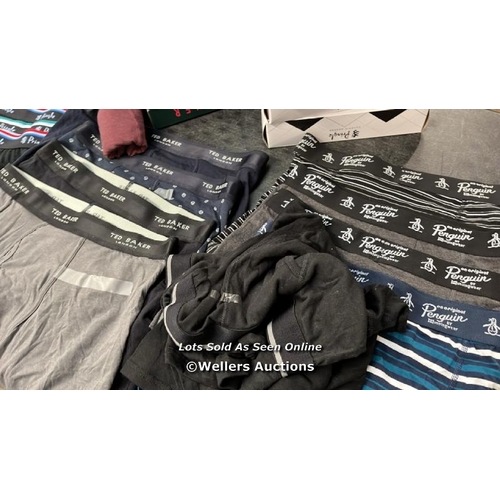 7059 - 51X X15 GENTS NEW UNDER WEAR INCL.  PRINGLE, X7 TED BAKER, X12 PENGUIN, X5 COLUMBIA, X12 KIRKLAND SI... 