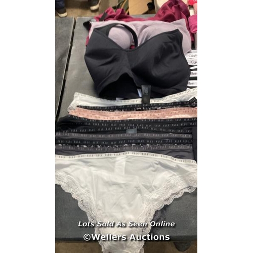 7060 - X32 ELLE BRIEFS, X19 CALVIN KLEIN BRIEFS, X5 DKNY BRIEFS, X4 DKNY BRAS PLUS SOME EXTRAS / MIXED SIZE... 