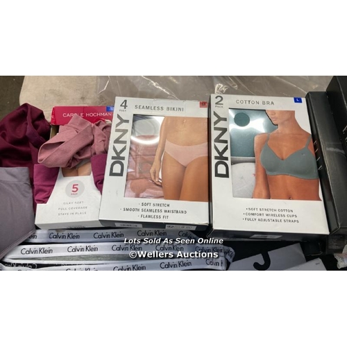 7060 - X32 ELLE BRIEFS, X19 CALVIN KLEIN BRIEFS, X5 DKNY BRIEFS, X4 DKNY BRAS PLUS SOME EXTRAS / MIXED SIZE... 