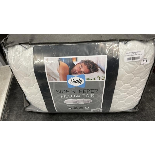 118 - SEALY SIDE SLEEPER PILLOW SET / APPEARS NEW / A32