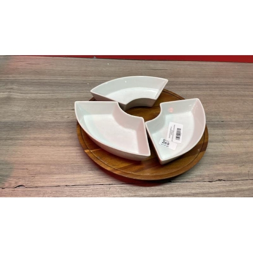 265 - LAZY SUSAN WITH PORCELAIN DISHES / MISSING TWO DISHES / D32