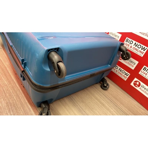 68 - AMERICAN TOURISTER JET DRIVER 55CM CARRY ON HARDSIDE SPINNER CASE / SIGNS OF USE / DENTED / ZIPS, WH... 