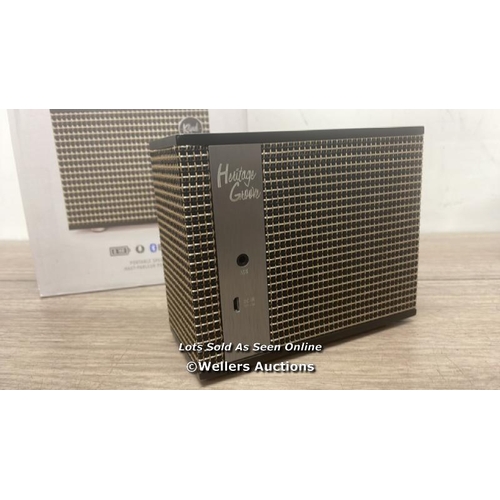 8129 - KLIPSCH HERITAGE GROOVE WIRELESS PORTABLE SPEAKER / MINIMAL SIGNS OF USE, UNTESTED, WITHOUT POWER SU... 