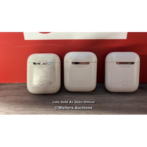 8402 - X3 APPLE AIRPODS CHARGER CASE MODELS A1602 ( ONLY CHARGER CASES )  - BLUETOOTH CONNECTION NOT TESTED... 