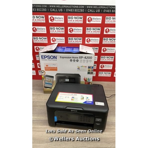 8142 - EPSON XP4200 PRINTER / POWERS UP / MINIMAL SIGNS OF USE / F6