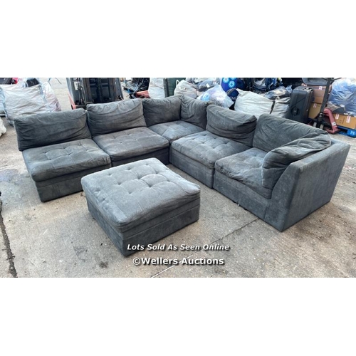 2303 - THOMASVILLE TISDALE 6PC. SECTIONAL FABRIC SOFA, MINIMAL SIGNS OF USE