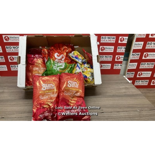 8253 - BOX OF MIXED CRISPS INC SUNBITES  / E55