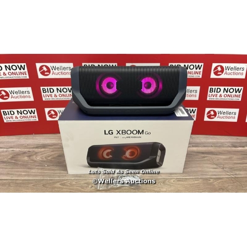 8030 - LG PN7 PORTABLE WIRELESS SPEAKER / NEW, OPEN BOX / POWERS UP / CONNECTS TO BLUETOOTH AND PLAYS MUSIC... 