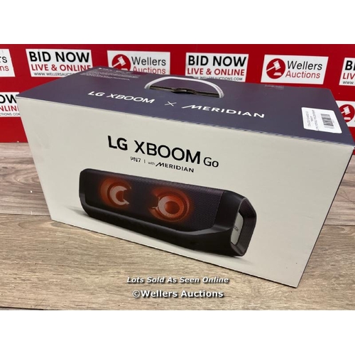 8030 - LG PN7 PORTABLE WIRELESS SPEAKER / NEW, OPEN BOX / POWERS UP / CONNECTS TO BLUETOOTH AND PLAYS MUSIC... 