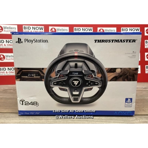 8033 - T-248 THRUSTMASTER GAMING STEERING WHEEL FOR PC, PS4 & PS5 / POWERS UP / MINIMAL SIGNS OF USE  / T58