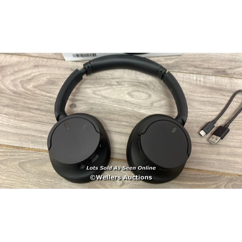 8035 - SONY WHCH720NB NOISE CANCELLING OVEREAR HEADPHONES / POWERS UP / CONNECTS TO BLUETOOTH AND PLAYS MUS... 