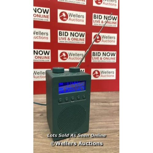 8061 - JOHN LEWIS ANYDAY SPECTRUM SOLO PORTABLE DAB+/FM DIGITAL RADIO, TEAL / POWERS UP / SIGNS OF USE / RA... 