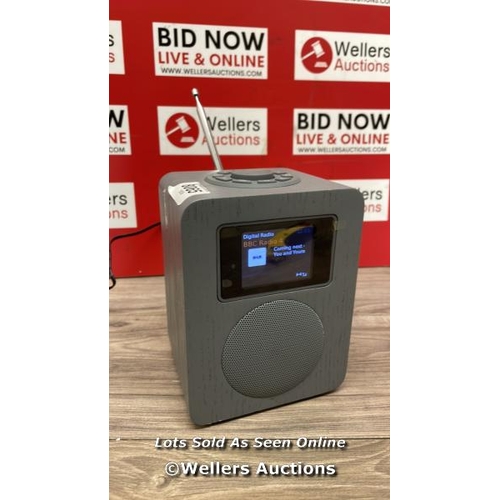 8065 - JOHN LEWIS ARIETTA DAB/DAB+/FM RADIO WITH WIRELESS CONNECTIVITY, GREY / MINIMAL SIGNS OF USE / POWER... 